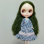 ポルカデイジー柄LIBERTYプリントのロマンチックフリルワンピース　ブライス　リカちゃん　アウトフィット