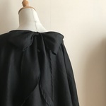 フレンチリネン黒で作った後リボンゆったりプルオーバー