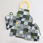 子供エプロン&三角巾 　patchwork　GREEN