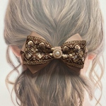 【ラス1再販ⅹ3】インド刺繍リボン✲*ﾟバレッタ・ヘアクリップ・キークリップ