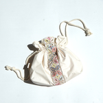 淡色レースが可愛い春色『巾着バッグ』, 巾着 巾着トートバッグ インド刺繍 袴 振袖 春バッグ ギフト プレゼント