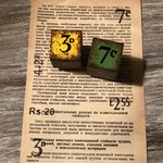 [2個セット] 通貨記号 3D & 7c ペイントver. [ｲｴﾛｰ & ﾗｲﾄｸﾞﾘｰﾝ] - Currency symbol 3D & 7c Paint ver. - [ラバースタンプ]
