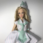 1/6ドールサイズのアメリカンダイナーユニフォームセット　ピンク