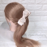 ベージュレース.｡.:*♡ オフホワイト バナナクリップ