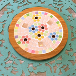 まん丸お花柄の鍋敷き