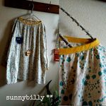 ●生成渋グリーン花柄のプルオーバー【sunnybilly】