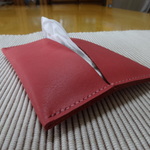 革のポケットティッシュケース　W-3