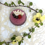 プチケーキのピンクッション　ピンク・ホワイトリング