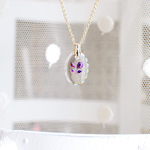 vintage little rose pendant * 春色 flower ペンダント オーバル