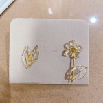 真鍮の花と葉 ピアス