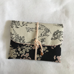 鳥獣人物戯画の御朱印帳ケース☆枝垂れ桜黒地