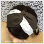 送料込み♡甘辛ミックス カーキ×レース ヘアバンド ターバン
