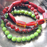 SALE60㌫オフ【3連セット】JIRI＊IVANA#czech beads#チェコビーズ　melon8㍉　irregular rectangle20✖️9㍉
