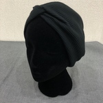 幅広ヘアバンド　黒ワッフル