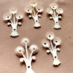 【2コセット】vintage west germany flower bouquet 台座　soft plastic stacking 25✖️39㍉　white