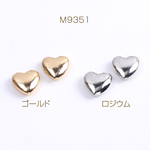 M9351-R  30個  メタルビーズ ハート型 12×12mm 3X（10ヶ）