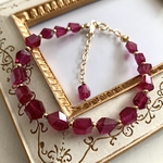 モザンビーク産☆宝石質ルビーのタンブルカット14kghブレスレット-B