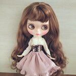 再出品506.※単品※ピンクの編み上げリボンのスカート※ブライスアウトフィット※1/6ドール服

