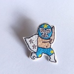 覆面レスラー☆刺繍ブローチ