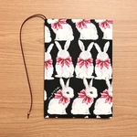 《 四六判》ブックカバー  ハンドメイド   うさぎ  くろ