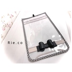 misimisiさま♡専用ページ　new  ランドセルカバー♡ 透明カバー　 black×white checkバイヤス　　横幅25.6cmまで対応size   