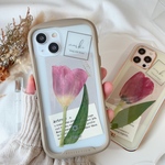 数量限定再販!!《全機種対応》押し花チューリップ　スマホケースインナーシートset