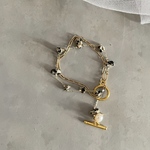 ダルメシアンジャスパーとゴールドの2wayブレスレット