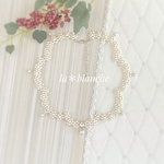 ウェディング・セレモニー♡可憐♡樹脂パール＆スワロフスキービジュー♡ネックレス 0284