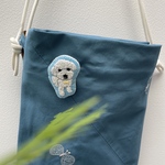 トイプードル刺繍ブローチ