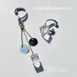 【再】3way 2点set フィット イヤーカフ　square Ice