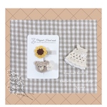 【2個セット】🌻natural himawari hair clip&fok kotori kumasan hair clip🌻新生児から使えます＊上下滑り止め付き＊出産祝い＊ベビードレス＊