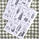シールシートⅡ モノクロファッションガールの半透明シール