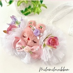 【チョーカー】大きな居眠りうさぎシリーズ 薔薇＆蝶々バージョン🥀⋆͛🦋⋆͛ わんちゃん用チョーカー 猫ちゃん用チョーカー 撮影 イベント プレゼント イースター