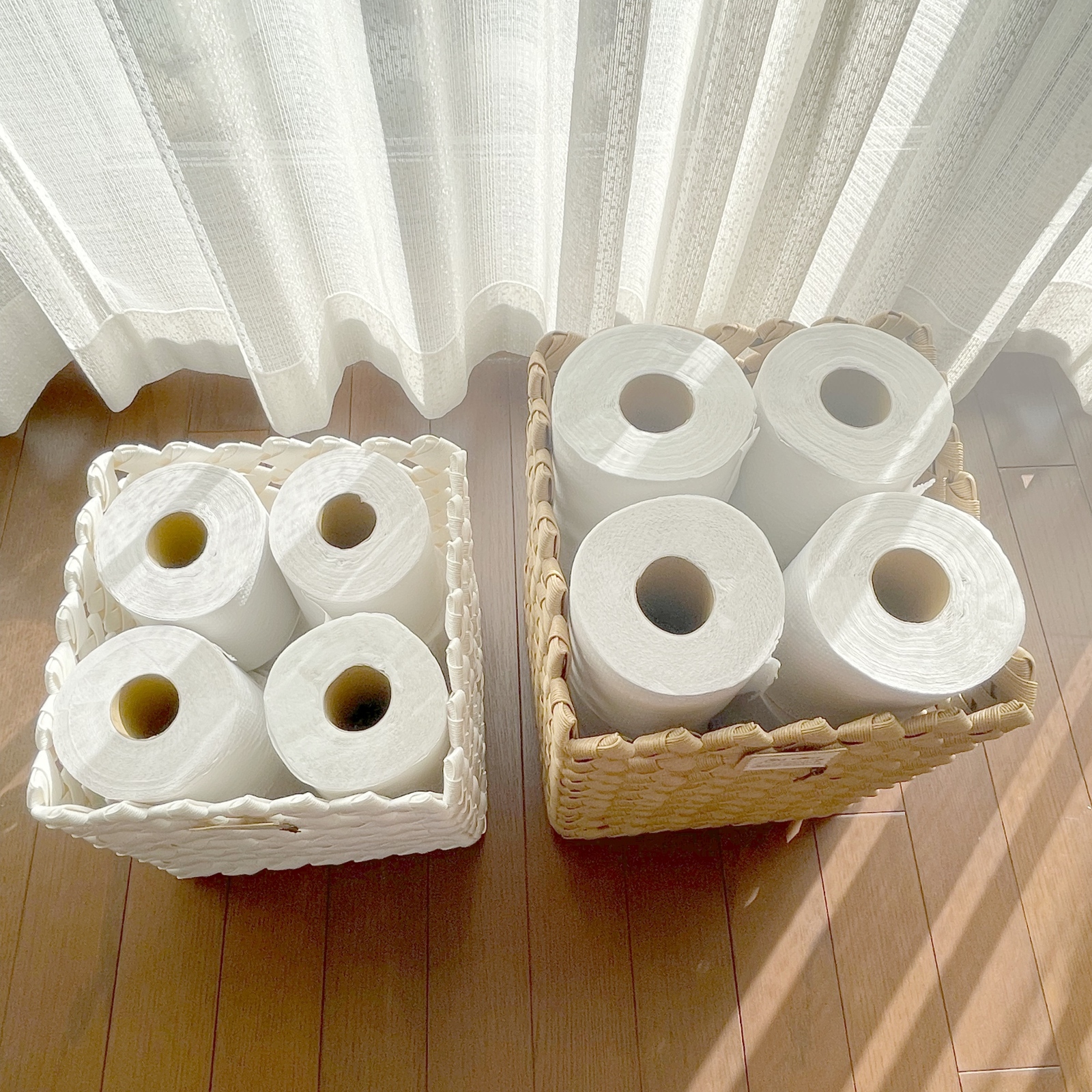 No.43 クラフトバンド トイレットペーパーケース ボックス型8個用