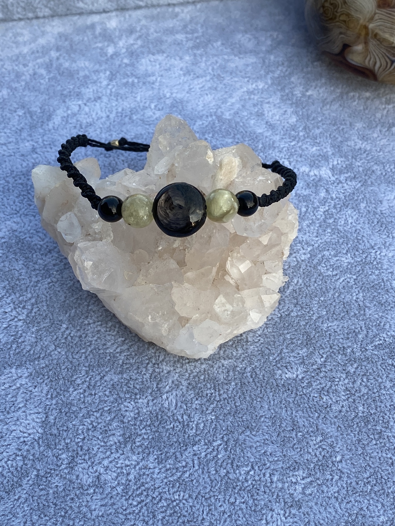 ハイパーシーン マクラメ ブレスレット 天然石 パワーストーン