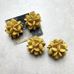 wood flowerイヤリング　イエロー