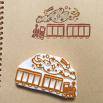 銀河鉄道モチーフ＊郵便番号フレームはんこ