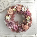  * Carnation × Rose * wreath * ギフト　リース　　プリザーブドフラワー　　