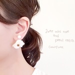 2way mini rose パールキャッチピアス
