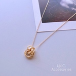Gold Knot Ring ネックレス  【50cm、60cm】 金属アレルギー対応 サージカルステンレス ロングネックレス 人気 ゴールド ネックレス ノット シンプル ステンレス ネックレス