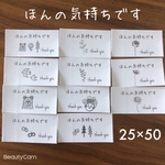25×50サイズ　A4シート　ほんの気持ちですシール　手書き風　　アソート