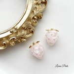 2pcs ピンクベージュ☆ミニいちごチャーム