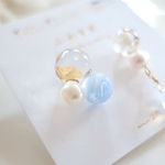 アシンメトリー ぷちころん sky blue  ピアスまたはイヤリング