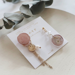 アシンメトリー アゲートレジン ピアスまたはイヤリング