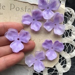 【2粒】26mm/ライラックパープルマーブル/フラワーパーツ