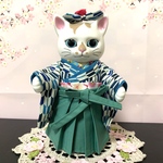 こはるちゃん用　青絣　緑袴　セット