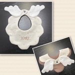 天使の羽ふわふわスタイ　星柄×ブラウン