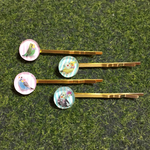 ストライプのピン留め(２本セット)