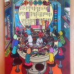 洋式トイレ回転寿司　表裏で絵2種楽しめる☆　トイレ絵　原画　トイレイラスト　洋式トイレ　寿司　回転寿司