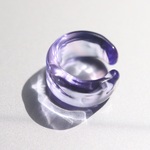 イヤーカフ：ラベンダーアメシスト（クラウン・サードアイチャクラ）波動玉®【現品一点物】3